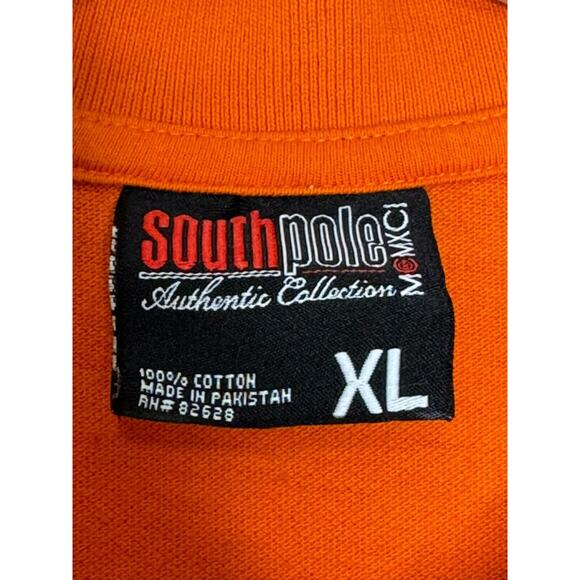 Southpole Polo Shirt Mens XL Orange Short Sleeve Authentic Collection Logo Vtg - Picture 6 of 10